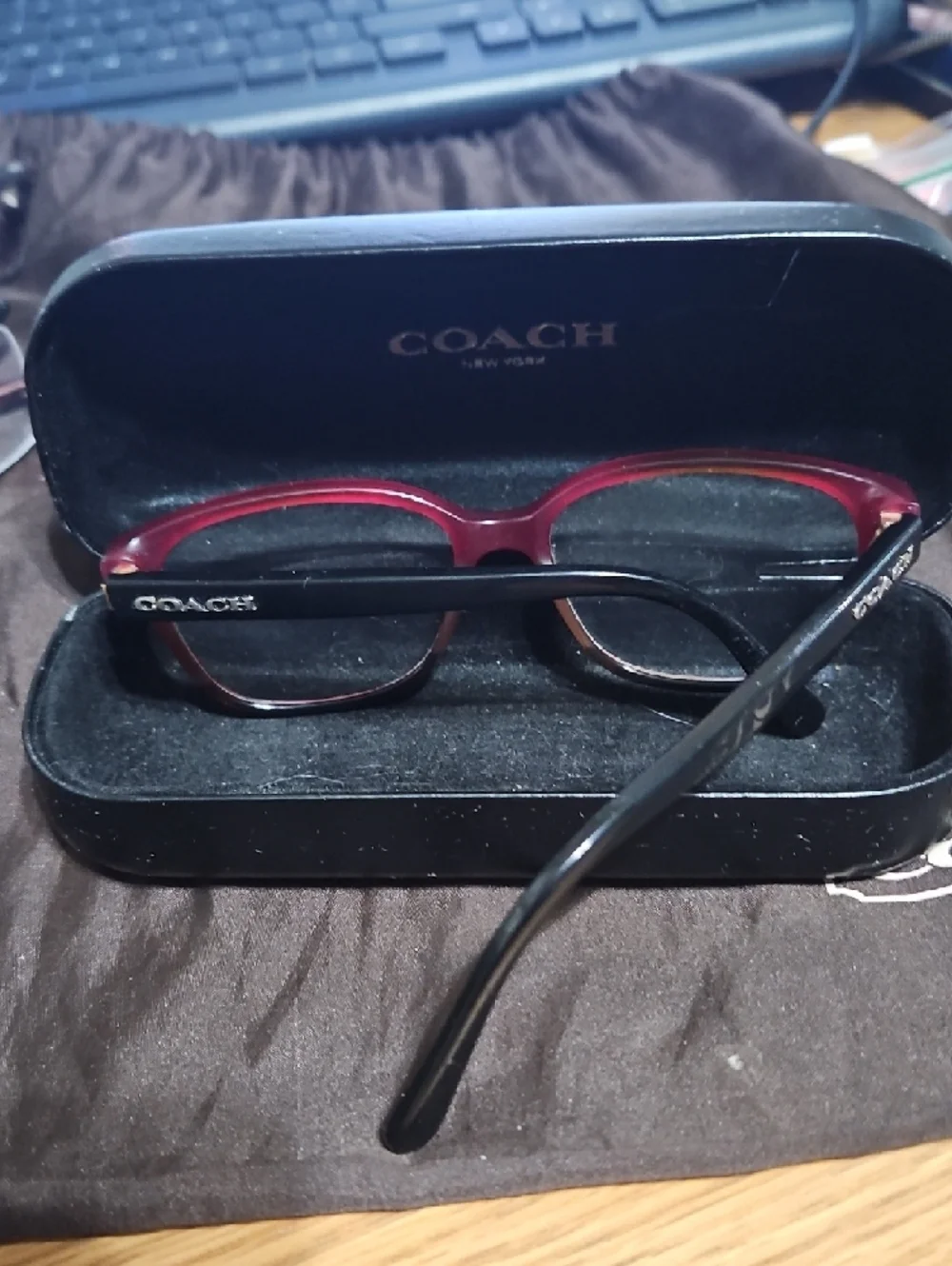 Coach Women's Burgundy Gradient Cat-Eye Glasses